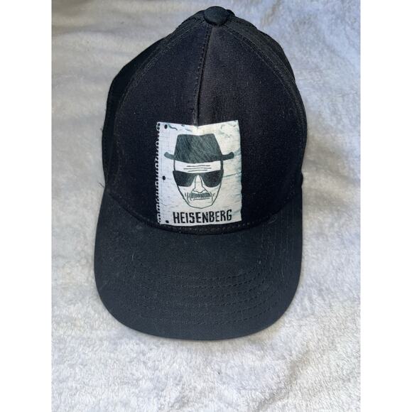 BREAKING BAD HEISENBERG Walter Black Trucker Hat Ball Cap Stretchy Back OS EUC - Picture 1 of 5